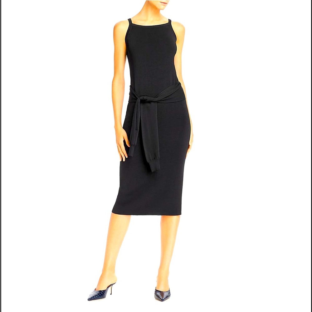 HELMUT Lang Tie Waist Sleeveless Dress, black, small, NWOT